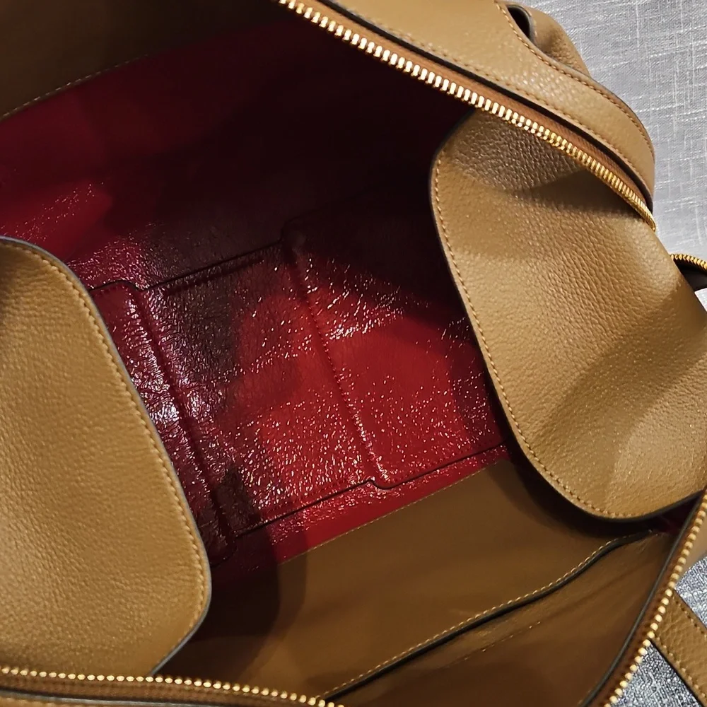 Tory Burch Brown Leather Tote Bag
